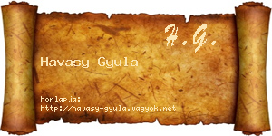 Havasy Gyula névjegykártya